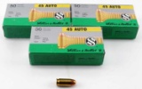 150 ROUNDS LELLIER BELLIT 45 AUTO FMJ AMMO