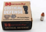 25 ROUNDS HORNADY 380 AUTO 90 GR FTX AMMUNITION