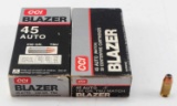 100 ROUNDS OF CCI BLAZER 45 AUTO TMJ AMMUNITION