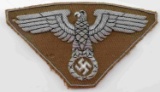 WWII GERMAN THIRD REICH HAND EMBROIDERED TAN EAGLE