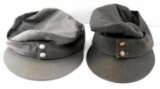 TWO WWII GERMAN THIRD REICH GREY M1943 FIELD CAPS