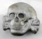 WWII GERMAN WAFFEN SS OFFICERS VISOR CAP SKULL