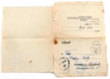 GERMAN WWII AUSCHWITZ CONCENTRATION CAMP LETTER