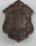 OLD WEST UTE FORT DUCHESNE POLICE UTAH LAW BADGE