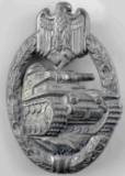 GERMAN WWII ARMY SILVER TANK ASSAULT BADGE