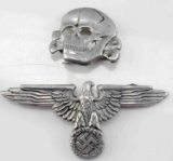 GERMAN WWII VISOR CAP EAGLE & SKULL INSIGNIA