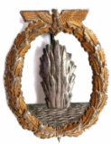 WWII GERMAN NAVAL KREIGSMARINE MINE SWEEPER BADGE