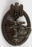 WWII GERMAN THIRD REICH BRONZE TANK ASSAULT BADGE