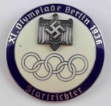 WWII GERMAN THIRD REICH 1936 OLYMPIC STARTER BADGE