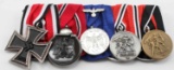 WWII GERMAN 3RD REICH MEDAL LOT & BAR