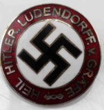 WWII GERMAN HEIL HITLER LUDENDORFF LAPEL BADGE