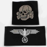 WWII GERMAN WAFFEN SS EAGLE & TOTENKOPF PATCHES