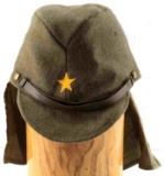 WWII IMPERIAL JAPANESE NCO STAR HAT & NECKFLAP