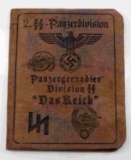 GERMAN WWII WAFFEN SS DAS REICH DIVISION ID BOOK