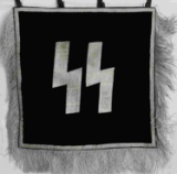 GERMAN WORLD WAR II WAFFEN SS RUNIC TRUMPET BANNER