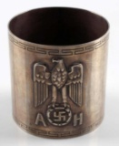 ADOLF HITLER FORMAL PATTERN NAPKIN RING 935 SILVER