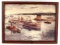 JOHN GOULD HAND SIGNED VINTAGE STEAMBOAT LITHO