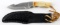 CUSTOM GUT HOOK KNIFE WITH SHEATH BONE GRIP