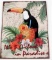 ITS 5 OCLOCK IN PARADISE TROPICAL WALL TIN DECOR