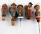 5 GERMAN WOOD CHARACTER WINE LIQUOR BOTTLE STOPS