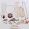 STERLING SILVER PEARL AND CORAL JEWELRY LOT
