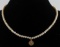 14 KT GOLD & PEARL NECKLACE W SAND DOLLAR PENDANT
