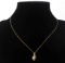 10KT GOLD NECKLACE WITH DIAMOND CLUSTER PENDANT
