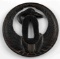 ANTIQUE JAPANESE SWORD TSUBA CRANE SIGNED