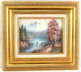 REALIST MOUNTAIN LANDSCAPE OIL PAINTING