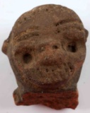 PRE COLUMBIAN CLAY MAYAN HEAD FIGURE BROKEN
