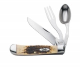 CASE AMBER BONE PEACH SEED JIG HOBO KNIFE 00052