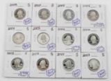 SILVER PROOF QUARTERS S COINS MIXED YEARS & STATES