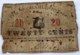 CHARLESTON SC 1862 20 CENT FRACTIONAL CIVIL WAR