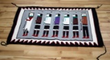 SOUTHWESTERN NAVAJO YEI WOOL WEAVE BLANKET