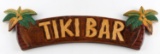 WOODEN BAMBOO PALM TREE TIKI BAR SIGN 22 INCHES