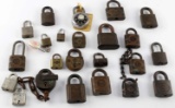 7 POUNDS OF ANTIQUE PADLOCK LOCK COLLECTION