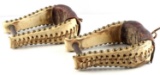 19TH CENTURY APACHE TACKED LEATHER STIRRUPS