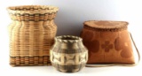 NATIVE AMERICAN CHEROKEE & ALGONQUIN BASKET LOT
