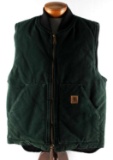VINTAGE CARHARTT LINED GREEN WINTER ZIPPER VEST