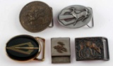 VINTAGE MENS HUNTING & ADVERTISING BELT BUCKLE