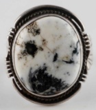 NATIVE AMERICAN HALLMARK SIGNED STERLING RING MENS