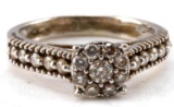 14KT WHITE GOLD AND CHOCOLATE DIAMOND HALO RING
