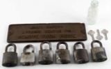 6 SEABOARD COAST LINE SCL BRASS SIGNAL LOCKS