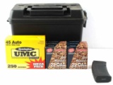 MIXED AMMO LOT .45 AUTO .22 LONG RIFLE & MAGAZINE