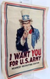 WWI UNCLE SAM I WANT YOU FOR US ARMY REPRODUCTION