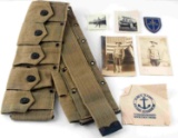 WWI WWII MILITARY PHOTO  AMMO BELT PATCH LOT