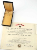 US ARMY WWII BRONZE STAR DOC & PURPLE HEART COFFIN