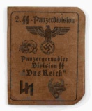 WWII GERMAN DAS REICH PANZER DIVISION AUSWEIS ID