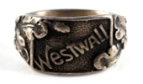 WWII GERMAN THIRD REICH WESTWALL SOLDIERS RING