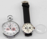 WWII GERMAN THIRD REICH NSDAP POCKET & STOP WATCH